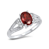 Wedding Engagement Ring Oval Round Cubic Zirconia 925 Sterling Silver Choose Color Split Shank
