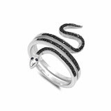 Snake Ring Round Cubic Zirconia 925 Sterling Silver Choose color