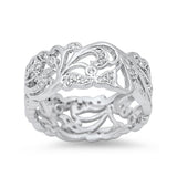 10mm Fashion Band 925 Sterling Silver Round CZ Choose Color - Blue Apple Jewelry