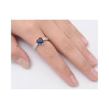 Heart Promise Ring 925 Sterling Silver Round CZ Choose Color - Blue Apple Jewelry