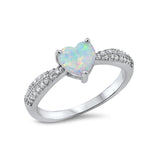 Heart Promise Ring 925 Sterling Silver Round CZ Choose Color - Blue Apple Jewelry