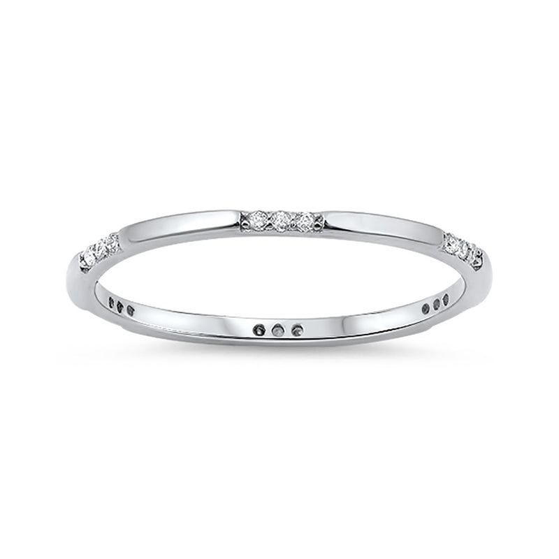 2mm Eternity Wedding Engagement Band Ring Round Cubic Zirconia 925 Sterling Silver - Blue Apple Jewelry