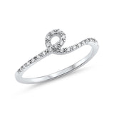Half Eternity Engagement Ring Round Shape 925 Sterling Silver