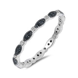 Full Eternity Wedding Band Ring 925 Sterling Silver Round CZ Choose Color - Blue Apple Jewelry