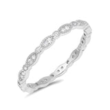 Full Eternity Wedding Band Ring 925 Sterling Silver Round CZ Choose Color