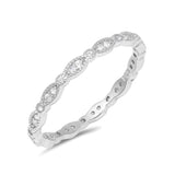 Full Eternity Wedding Band Ring 925 Sterling Silver Round CZ Choose Color - Blue Apple Jewelry