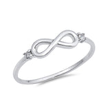 Infinity Ring Round Shape Cubic Zirconia 925 Sterling Silver - Blue Apple Jewelry