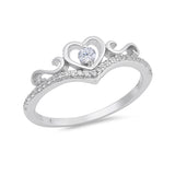 Half Eternity Engagement Ring Round Cubic Zirconia 925 Sterling Silver - Blue Apple Jewelry