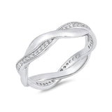5mm Full Eternity Wedding Braided Band Ring Round Shape 925 Sterling Silver