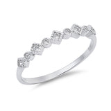 Half Eternity Bezel Set Ring Round Shape 925 Sterling Silver