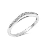 Semi Eternity Engagement Wedding Band Ring Round 925 Sterling Silver