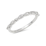 2mm Half Eternity Engagement Wedding Band Ring Marquise Round 925 Sterling Silver