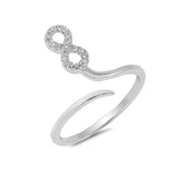 Petite Dainty Fashion Infinity Ring Crisscross Knot Round Cubic Zirconia 925 Sterling Silver - Blue Apple Jewelry