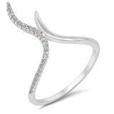 Fashion Ring Round Simulated Cubic Zirconia 925 Sterling Silver Choose Color