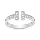 6mm T wire Half Eternity Band Ring Round 925 Sterling Silver