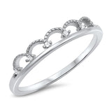 Band Ring Round Simulated Cubic Zirconia 925 Sterling Silver Choose Color