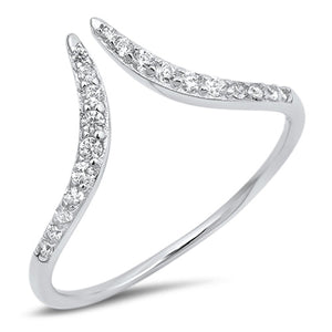 Fashion Cuff Ring Round Simulated Cubic Zirconia 925 Sterling Silver Choose Color