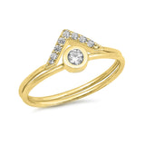 8mm Solitaire V Set Wedding Band 925 Sterling Silver Round Shape CZ Choose Color - Blue Apple Jewelry