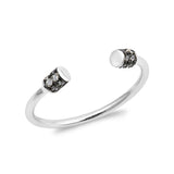 Fashion Trendy Ring Round Cubic Zirconia 925 Sterling Silver Choose Color - Blue Apple Jewelry