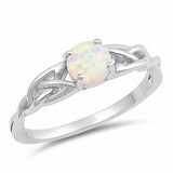 Solitaire Ring Celtic Shank Round Simulated CZ 925 Sterling Silver (6mm)