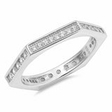 4mm Full Eternity Zig Zag Band Ring Round 925 Sterling Silver