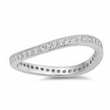 2mm Full Eternity Curve Thumb Ring Band Round 925 Sterling Silver