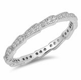 2mm Full Eternity Band Ring Round Pave 925 Sterling Silver