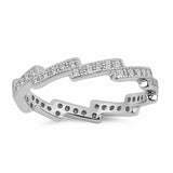 3mm Full Eternity Band Ring Round Pave 925 Sterling Silver