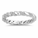 3mm Marquise Design Eternity Band Ring Round 925 Sterling Silver