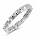 3mm Full Eternity Triangle Band Ring Round 925 Sterling Silver