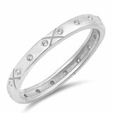 Unisex Wedding Band Ring Decorative Design 925 Sterling Silver (3mm)