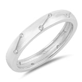 3mm Wedding Band Men Women Unisex Round Cubic Zirconia 925 Sterling Silver Choose Color