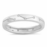 4mm Constellation Wedding Band Ring Unisex Men Women Round 925 Sterling Silver