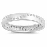 3.5mm Eternity Band Round Simulated Cubic Zirconia 925 Sterling Silver
