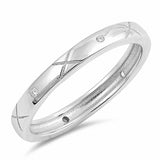 3mm Unisex Wedding Band Ring Men Women Deocrative Design Round 925 Sterling Silver