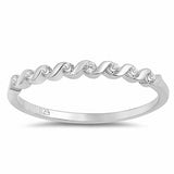 2mm Half Eternity Twisted Design Wedding Band Ring Round 925 Sterling Silver