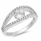 Fashion Tension Setting Ring Round Cubic Zirconia 925 Sterling Silver Choose Color