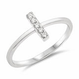 Fashion Cubic Zirconia Ring Round 925 Sterling Silver Choose Color