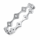 Eternity Band Round Simulated Cubic Zirconia 925 Sterling Silver (3.5mm)