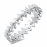Eternity Style Band Round Simulated Cubic Zirconia 925 Sterling Silver (4MM)