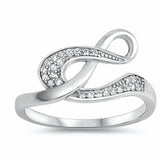 New Design Fashion Infinity Ring Round Cubic Zirconia 925 Sterling Silver Choose Color