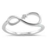 New Design Infinity Ring Simulated Round Cubic Zirconia 925 Sterling Silver Choose Color