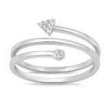 Arrow Ring Round Cubic Zirconia 925 Sterlinhg Silver Choose Color