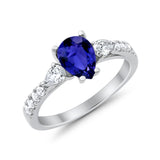 Art Deco Pear Wedding Ring Simulated Cubic Zirconia 925 Sterling Silver