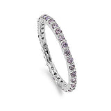 Full Eternity Stackable Wedding Band Ring 925 Sterling Silver