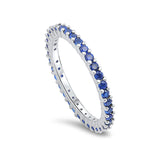 Full Eternity Stackable Wedding Band Ring 925 Sterling Silver Choose Color