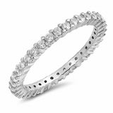 Full Eternity Stackable Wedding Band Ring 925 Sterling Silver