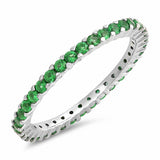 Full Eternity Stackable Wedding Band Ring 925 Sterling Silver