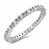 Full Eternity Stackable Wedding Band Ring 925 Sterling Silver