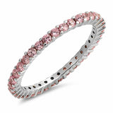Full Eternity Stackable Wedding Band Ring 925 Sterling Silver